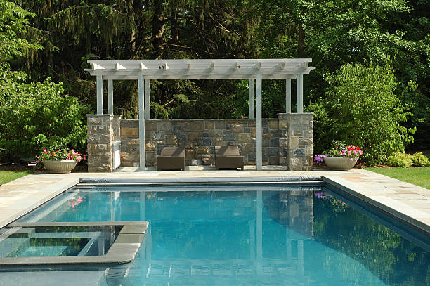 pretty pool and pergola