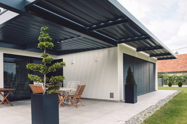 modern and beautiful patio and pergola